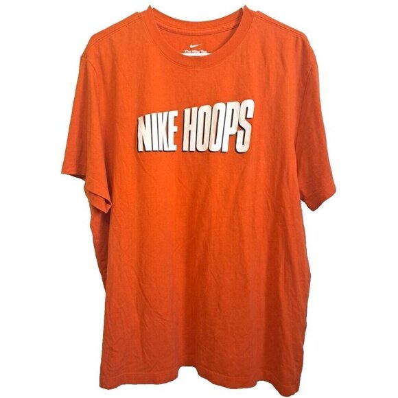 Nike Men's XL Orange Hoops Basketball Short Sleeve Cotton T-Shirt - Picture 1 of 5